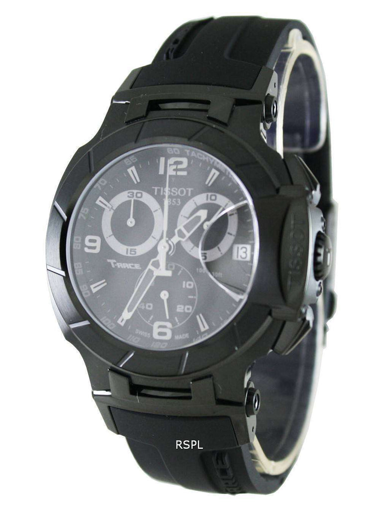 Tissot T Race Chronograph Black Dial Black Rubber Strap Watch for Men - T048.417.37.057.00 Buy Now By Tissot