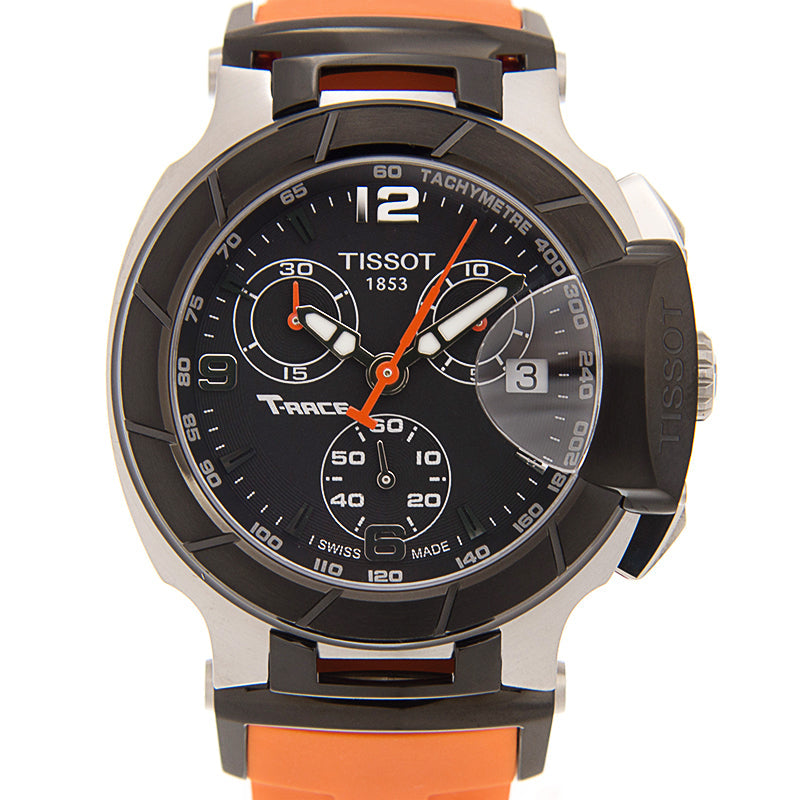 Tissot T Race Chronograph Black Dial Orange Rubber Strap Watch for Women - T048.217.27.057.00 Buy Now By Tissot