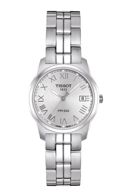 Tissot T Classic PR100 Silver Dial Silver Steel Strap Watch For Women - T049.210.11.033.00 Buy Now By Tissot