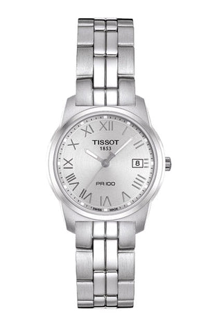Tissot T Classic PR100 Silver Dial Silver Steel Strap Watch For Women - T049.210.11.033.00 Buy Now By Tissot