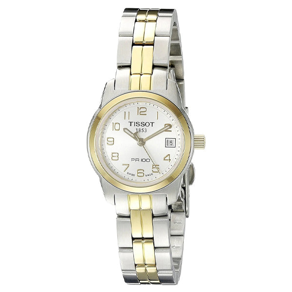 Tissot T Classic PR100 White Dial Two Tone Steel Strap Watch For Women - T049.210.22.032.00 Buy Now By Tissot