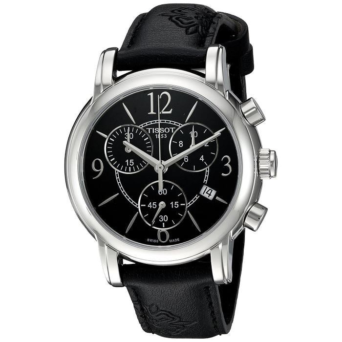 Tissot Dressport Chronograph Black Dial Black Leather Strap Watch for Women - T050.217.17.057.00 Buy Now By Tissot