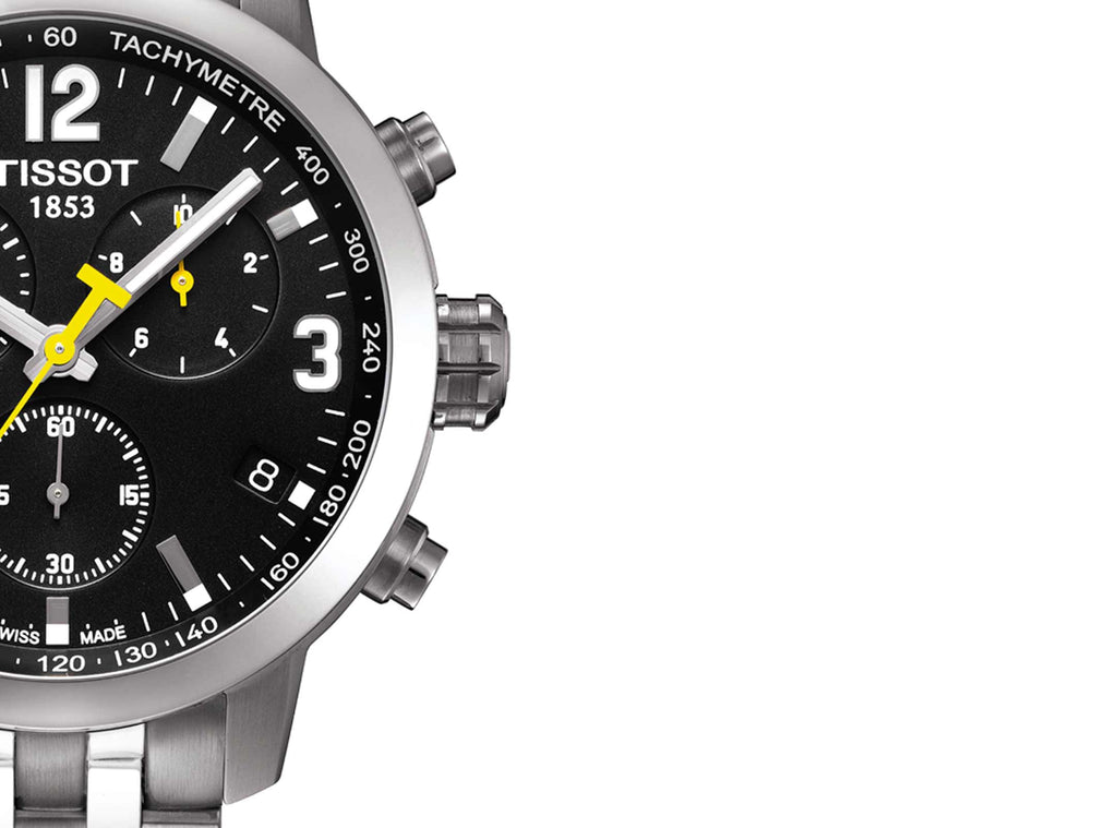 Tissot PRC 200 Chronograph Black Dial Stainless Steel Watch For Men - T0554171105700 Buy Now By Tissot