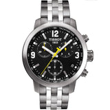 Tissot PRC 200 Chronograph Black Dial Silver Steel Strap Watch For Men - T055.417.11.057.00 Buy Now By Tissot