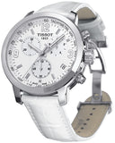 Tissot PRC 200 Chronograph White Dial White Leather Strap Watch For Men - T055.417.16.017.00 Buy Now By Tissot