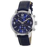 Tissot PRC 200 Chronograph Blue Dial Blue Leather Strap Watch For Men - T055.417.16.047.00 Buy Now By Tissot