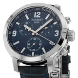 Tissot PRC 200 Chronograph Blue Dial Blue Leather Strap Watch For Men - T055.417.16.047.00 Buy Now By Tissot