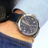 Tissot PRC 200 Chronograph Blue Dial Blue Leather Strap Watch For Men - T055.417.16.047.00 Buy Now By Tissot