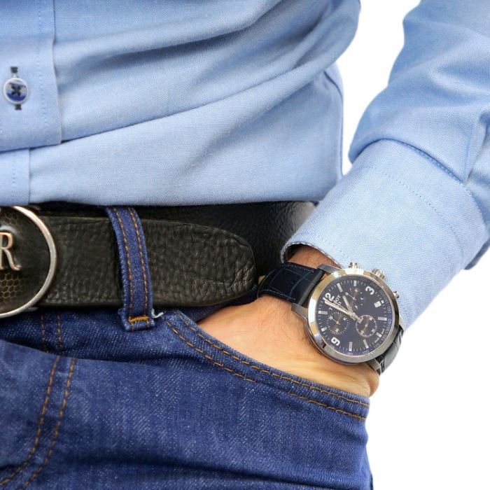 Tissot PRC 200 Chronograph Black Dial Black Leather Strap Watch For Men - T055.417.16.057.00 Buy Now By Tissot