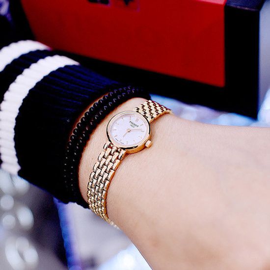 Tissot T Lady Lovely Mother of Pearl Dial Rose Gold Steel Strap Watch For Women - T058.009.33.111.00 Buy Now By Tissot