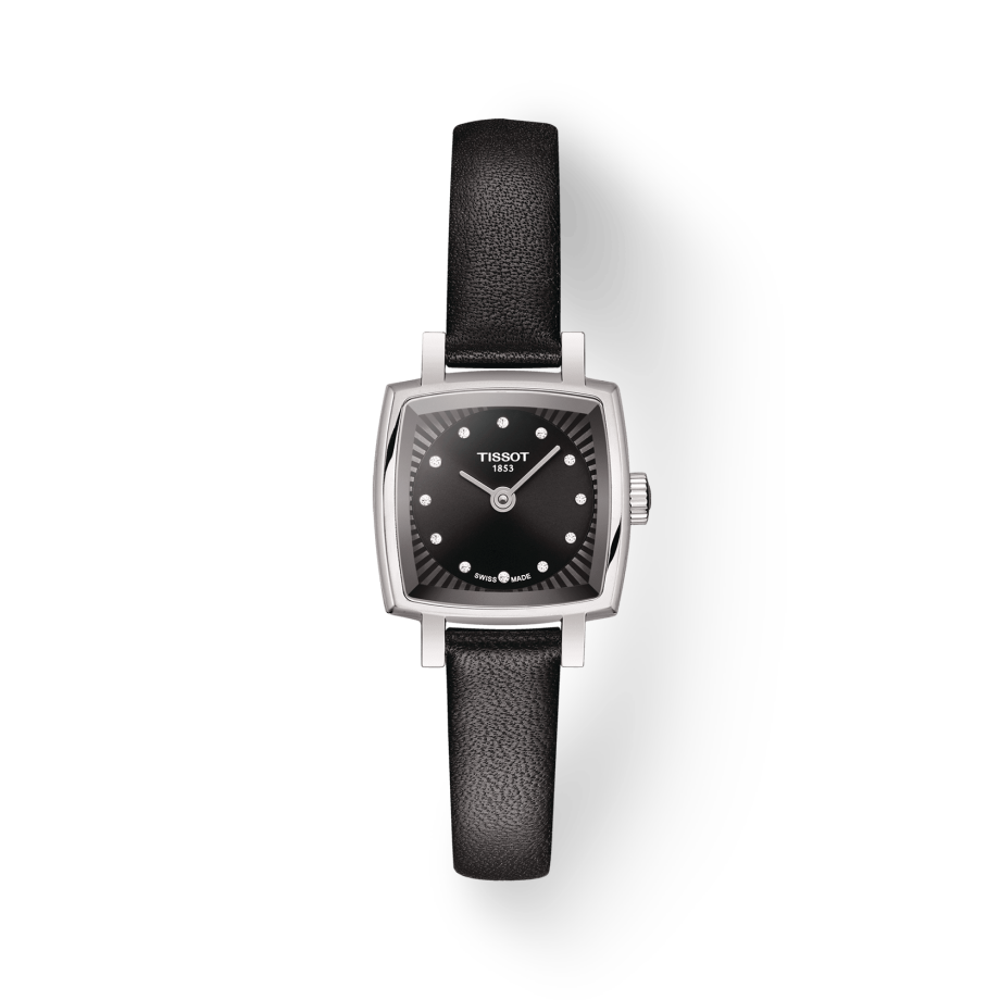 Tissot Lovely Square Quartz Diamonds Black Dial Black Leather Strap Watch For Women - T058.109.16.056.00 Buy Now By Tissot