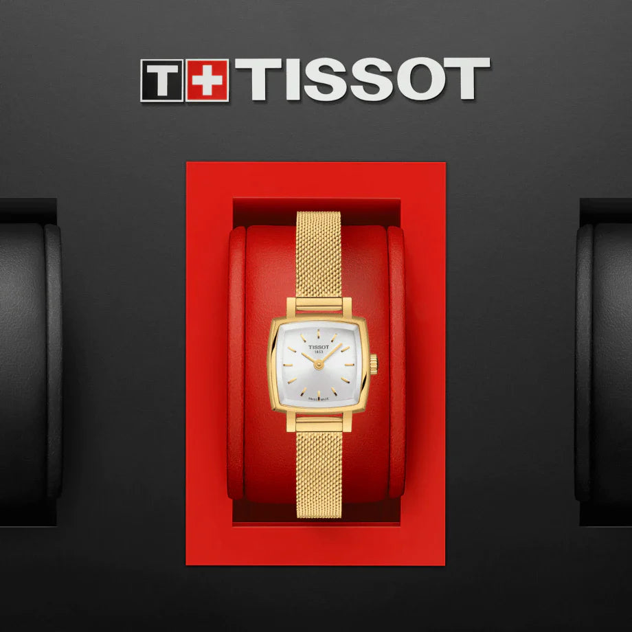 Tissot Lovely Square Silver Dial Gold Mesh Bracelet Watch For Women - T058.109.33.031.00 Buy Now By Tissot