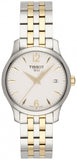 Tissot T Classic Tradition White Dial Two Tone Mesh Bracelet Watch for Women - T063.210.22.037.00 Buy Now By Tissot