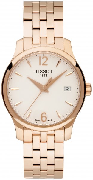 Tissot T Classic Tradition Lady White Dial Rose Gold Steel Strap Watch for Women - T063.210.33.037.00 Buy Now By Tissot