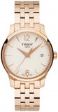 Tissot T Classic Tradition Lady White Dial Rose Gold Steel Strap Watch for Women - T063.210.33.037.00 Buy Now By Tissot