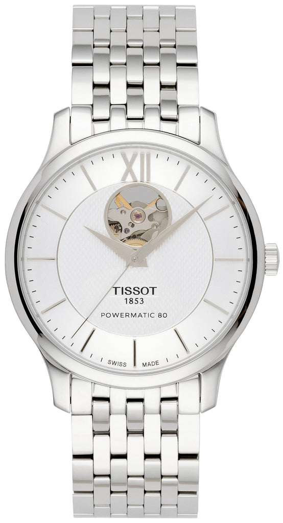 Tissot Tradition Powermatic 80 Open Heart Automatic Watch For Men - T063.907.11.038.00 Buy Now By Tissot