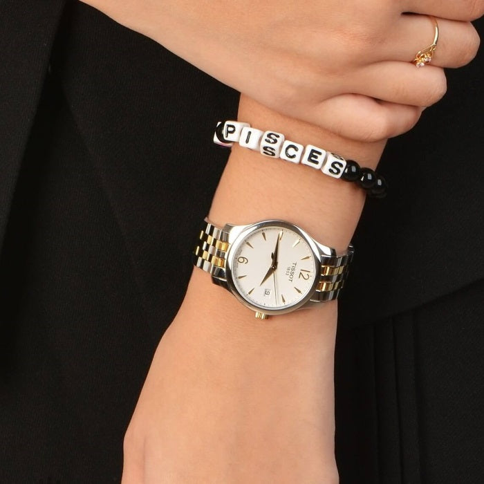 Tissot T Classic Tradition White Dial Two Tone Mesh Bracelet Watch for Women - T063.210.22.037.00 Buy Now By Tissot