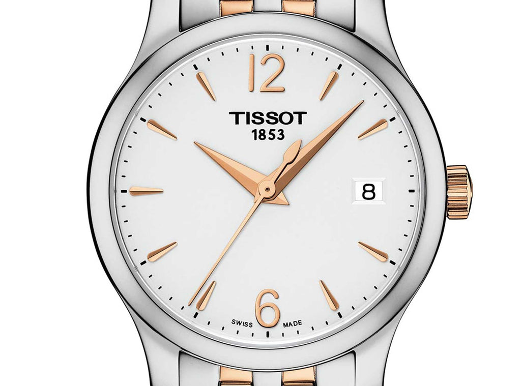 Tissot T Classic Tradition Lady White Dial Two Tone Steel Strap Watch For Women - T063.210.22.037.01 Buy Now By Tissot