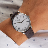 Tissot Tradition 5.5 Lady Silver Dial Brown Leather Strap Watch for Women - T063.009.16.018.00 Buy Now By Tissot