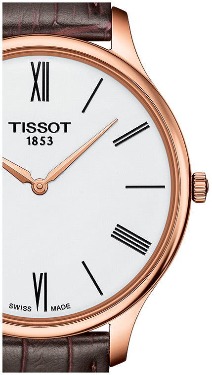 Tissot Tradition 5.5 White Dial Brown Leather Strap Watch for Men - T063.409.36.018.00 Buy Now By Tissot