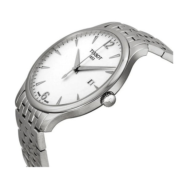 Tissot T Classic Tradition White Dial Silver Steel Strap Watch For Men - T063.610.11.037.00 Buy Now By Tissot