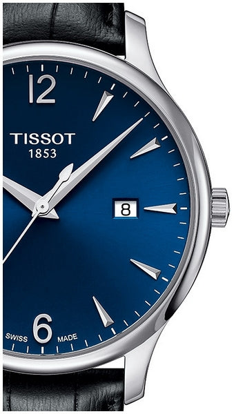 Tissot T Classic Tradition Blue Dial Black Leather Strap Watch For Men - T063.610.16.047.00 Buy Now By Tissot