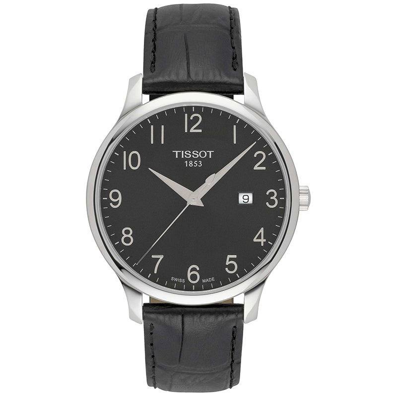 Tissot T Classic Tradition Black Dial Black Leather Strap Watch For Men - T063.610.16.052.00 Buy Now By Tissot