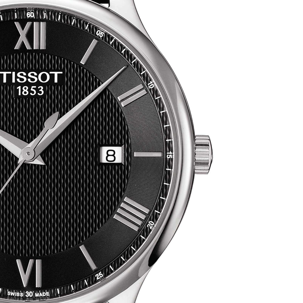 Tissot T Classic Tradition Quartz Black Dial Black Leather Strap Watch For Men - T063.610.16.058.00 Buy Now By Tissot