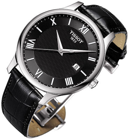 Tissot T Classic Tradition Quartz Black Dial Black Leather Strap Watch For Men - T063.610.16.058.00 Buy Now By Tissot
