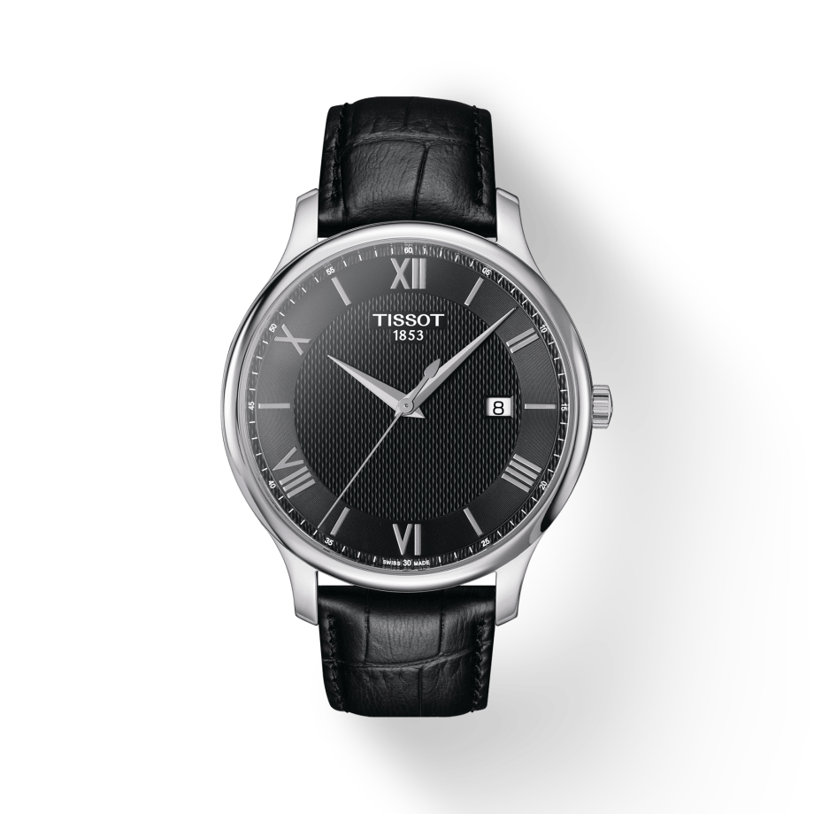 Tissot T Classic Tradition Quartz Black Dial Black Leather Strap Watch For Men - T063.610.16.058.00 Buy Now By Tissot
