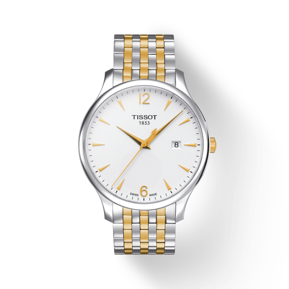 Tissot T Classic Tradition White Dial Two Tone Mesh Bracelet Watch For Men - T063.610.22.037.00 Buy Now By Tissot