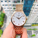 Tissot T Classic Tradition White Dial Rose Gold Steel Strap Watch For Women - T063.610.33.038.00 Buy Now By Tissot