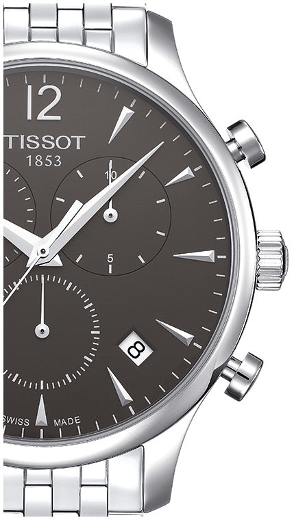 Tissot T Classic Tradition Chronograph Black Dial Silver Steel Strap Watch For Men - T063.617.11.067.00 Buy Now By Tissot