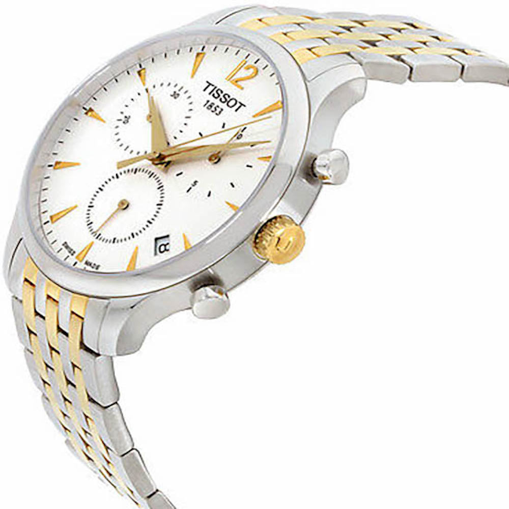 Tissot T Classic Tradition Chronograph White Dial Two Tone Steel Strap Watch For Men - T063.617.22.037.00 Buy Now By Tissot