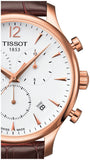 Tissot T Classic Tradition Chronograph White Dial Brown Leather Strap Watch For Men - T063.617.36.037.00 Buy Now By Tissot