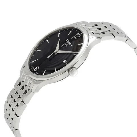 Tissot T Classic Tradition Black Dial Silver Steel Strap Watch For Men - T063.610.11.057.00 Buy Now By Tissot