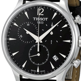 Tissot Tradition Chronograph Black Dial Black Leather Strap Watch For Men - T0636171605700 Buy Now By Tissot