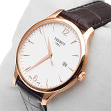 Tissot T Classic Tradition White Dial Brown Leather Strap Watch For Men - T063.610.36.037.00 Buy Now By Tissot