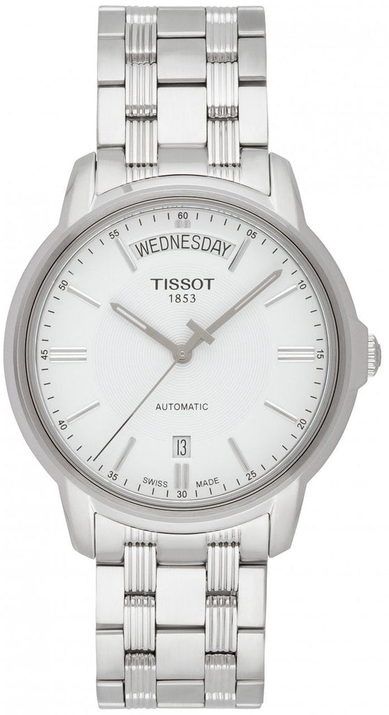 Tissot T Classic Automatic III Day Date White Dial Silver Steel Strap Watch for Men - T065.930.11.031.00 Buy Now By Tissot