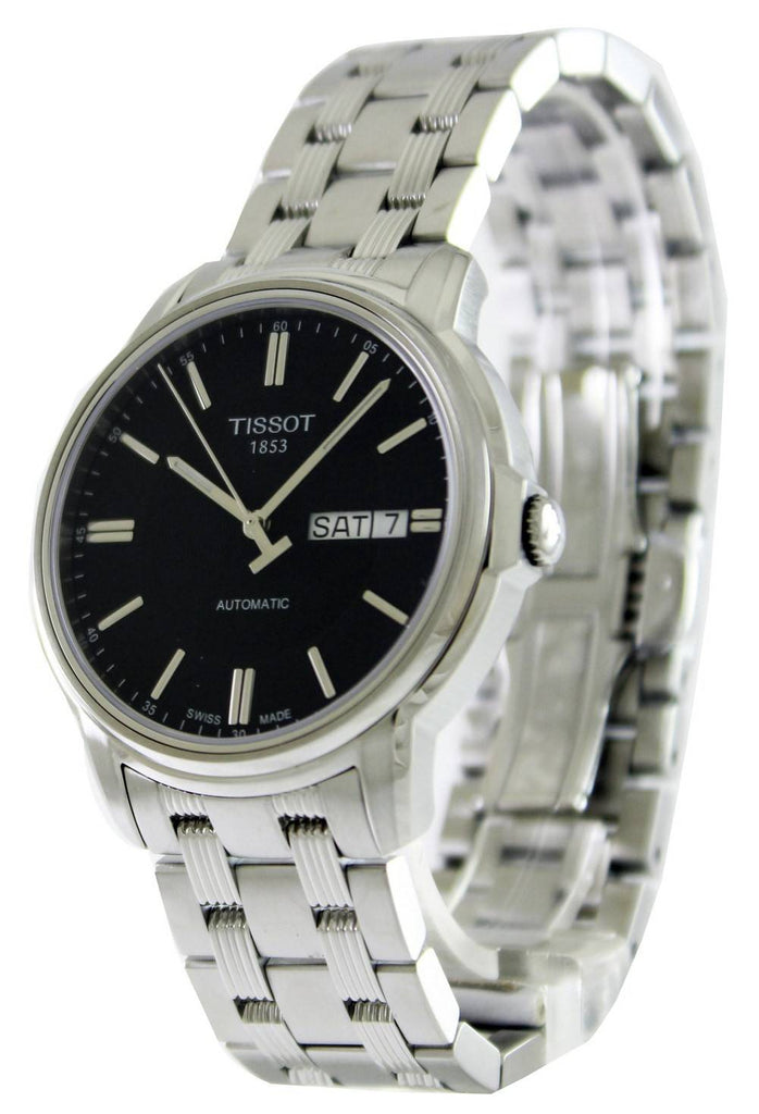 Tissot Automatics III Black Dial Silver Steel Strap Watch For Men - T065.430.11.051.00 Buy Now By Tissot