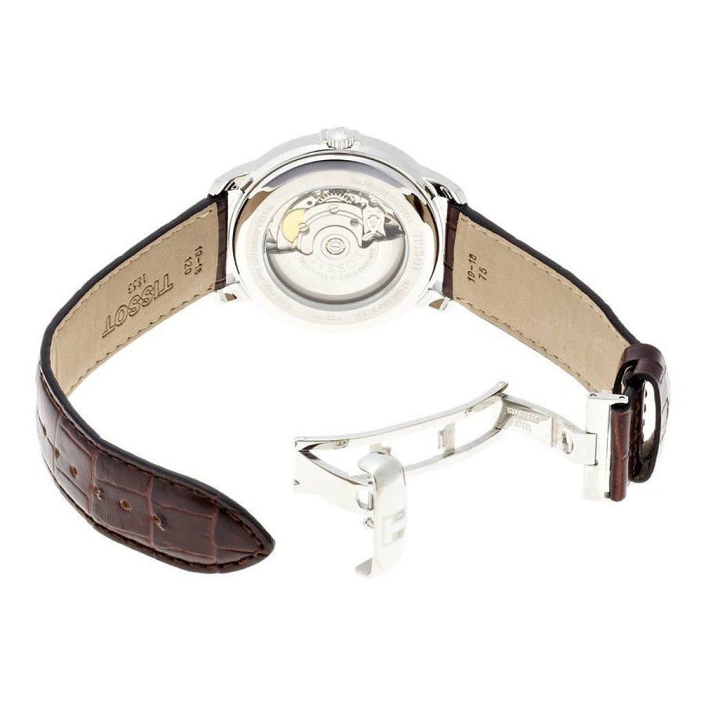 Tissot Automatics III Steel White Dial Brown Leather Strap Watch For Men - T065.430.16.031.00 Buy Now By Tissot