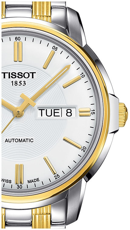 Tissot T Classic Automatics III White Dial Two Tone Steel Strap Watch For Men - T065.430.22.031.00 Buy Now By Tissot