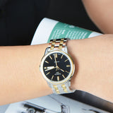 Tissot Automatics III Day Date Black Dial Two Tone Steel Strap Watch For Men - T065.430.22.051.00 Buy Now By Tissot