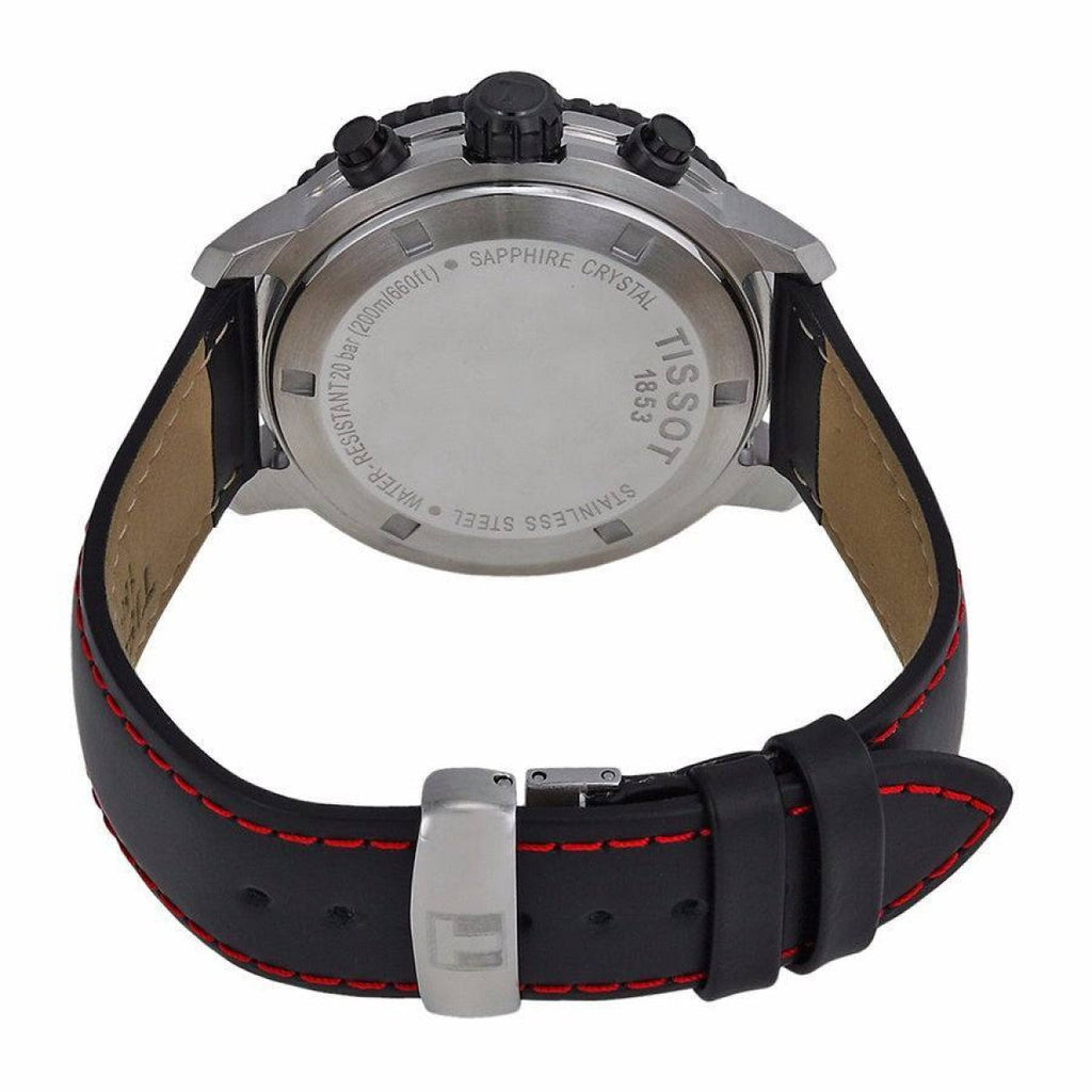 Tissot T Sport PRS 200 Chronograph Grey Dial Black Leather Strap Watch For Men - T067.417.26.051.00 Buy Now By Tissot