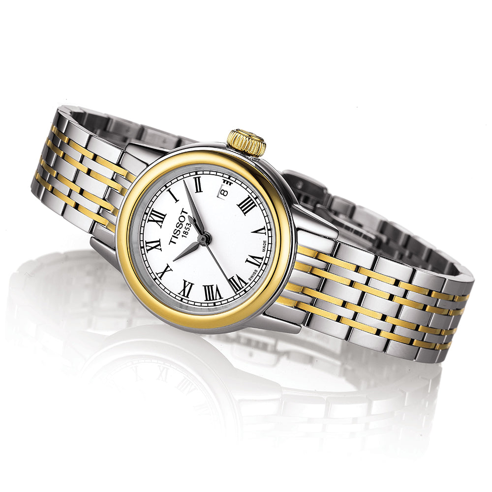Tissot Carson Lady White Dial Two Tone Steel Strap Watch For Women - T085.210.22.013.00 Buy Now By Tissot