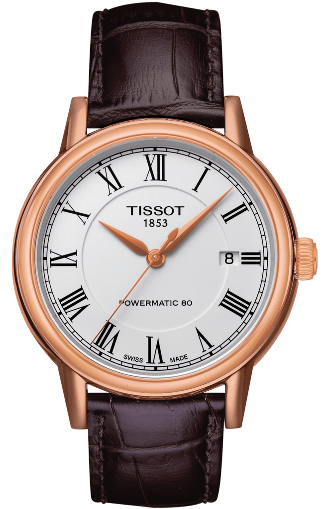 Tissot T Classic Carson Powermatic 80 White Dial Brown Leather Strap Watch for Men - T085.407.36.013.00 Buy Now By Tissot
