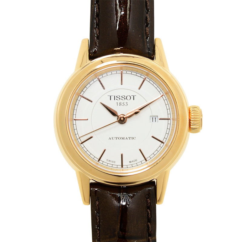 Tissot Carson Automatic White Dial Brown Leather Strap Watch For Women - T085.207.36.011.00 Buy Now By Tissot