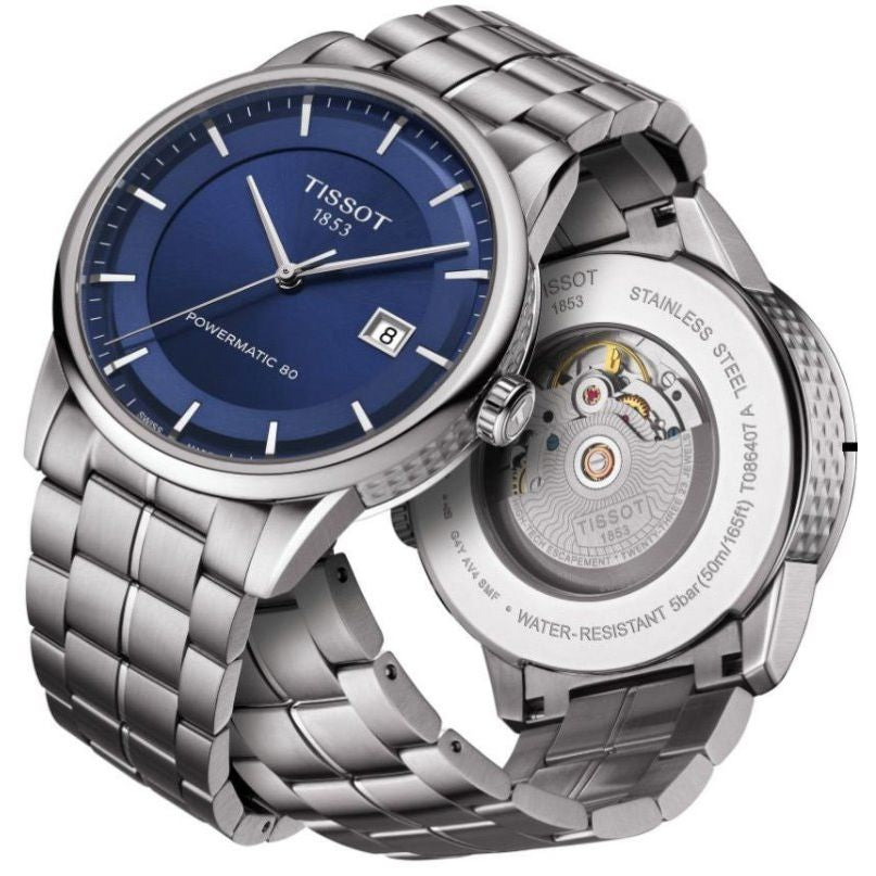 Tissot Luxury Powermatic 80 Blue Dial Silver Steel Strap Watch For Men - T086.407.11.047.00 Buy Now By Tissot