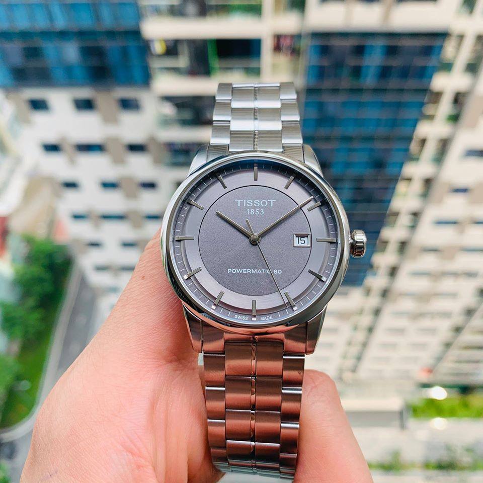 Tissot Luxury Powermatic 80 Grey Dial Silver Steel Strap Watch for Men - T086.407.11.061.00 Buy Now By Tissot