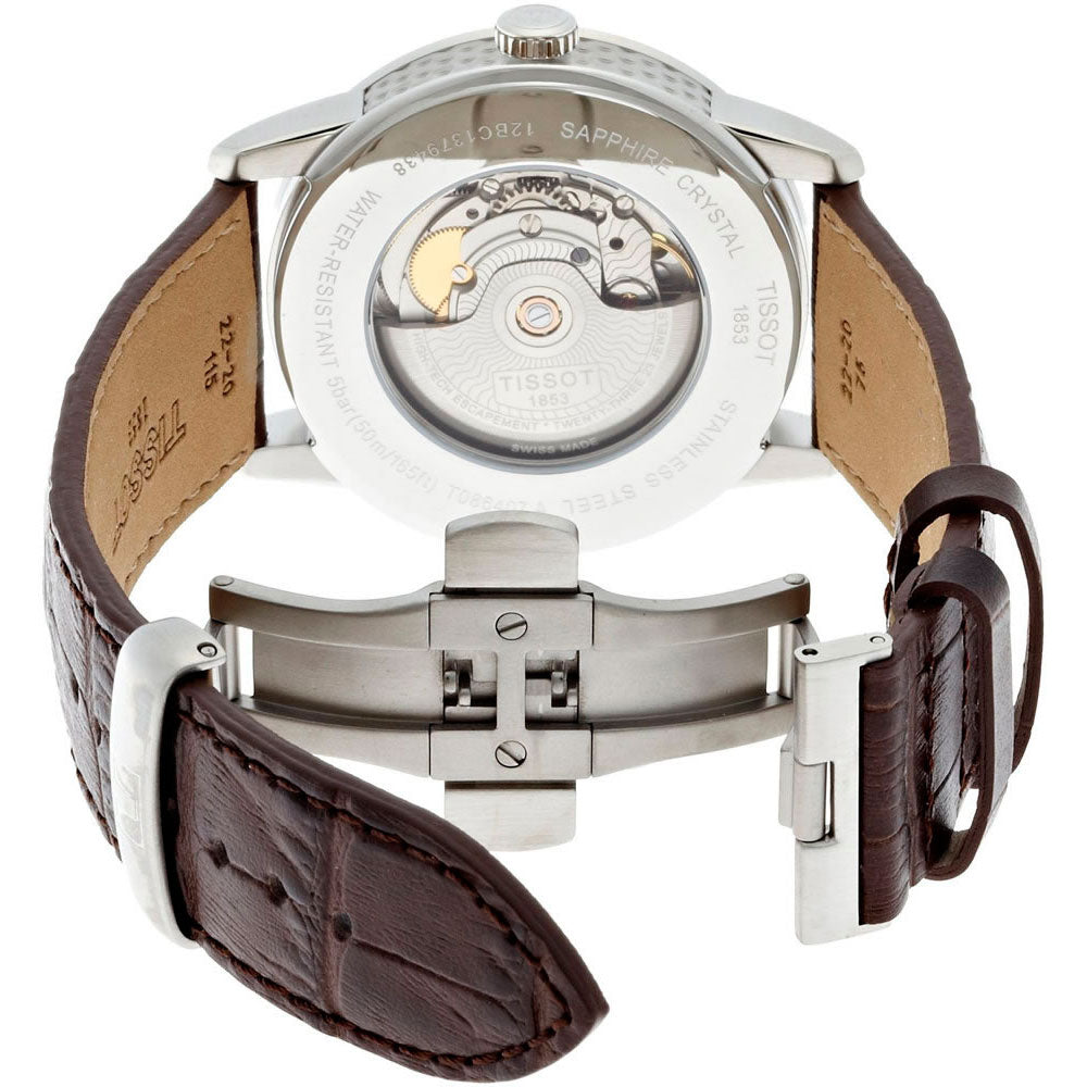 Tissot Luxury Powermatic 80 Silver Dial Brown Leather Strap Watch For Men - T086.407.16.031.00 Buy Now By Tissot